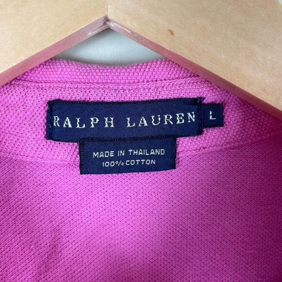 Ralph Lauren Girls Youth Large Pink Green Pony Short Sleve Collared Polo Shirt - Picture 4 of 5